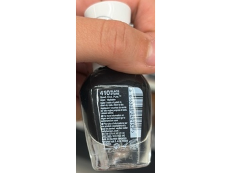 Sally Hansen Good.Kind.Pure Nail Polish, 410 Black Stone, 0.33 fl oz/10 mL