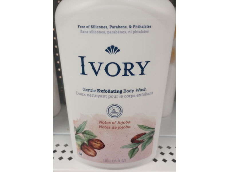 Ivory Gentle Exfoliating Body Wash, Notes Of Jojoba, 35 fl oz/1.03 L