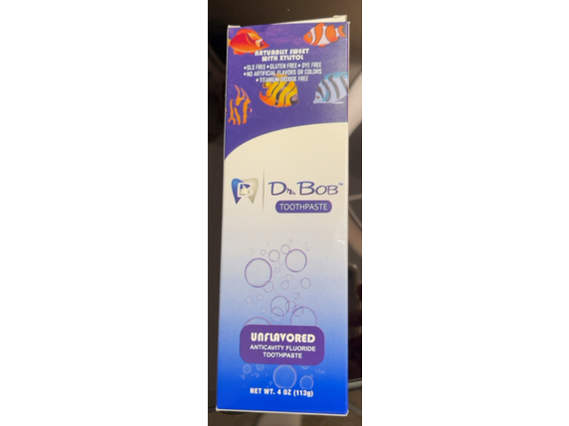 Dr. Bob Anticavity Fluoride Toothpaste, Unflavored, 4 oz/113 g
