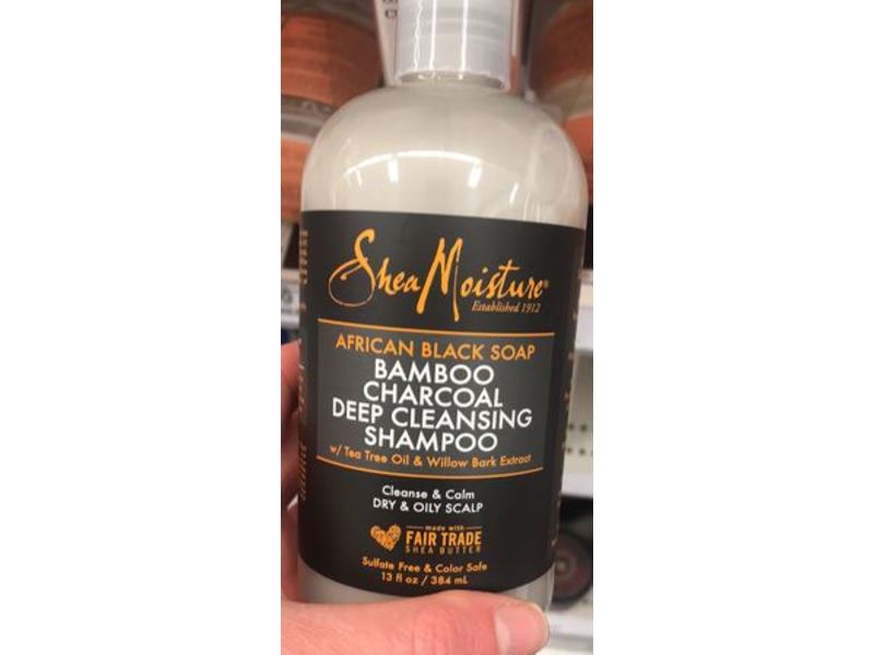 SheaMoisture Bamboo Charcoal Deep Cleansing Shampoo, African Black Soap, 13 fl oz/384 mL