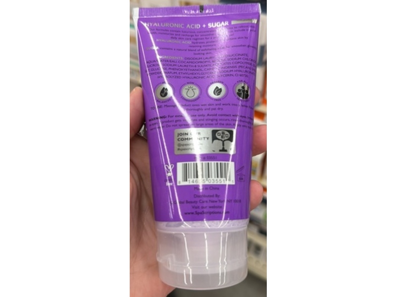 Spascriptions Hyaluronic Acid+Scrub Exfoliating Facial Scrub, 5 oz/150 mL