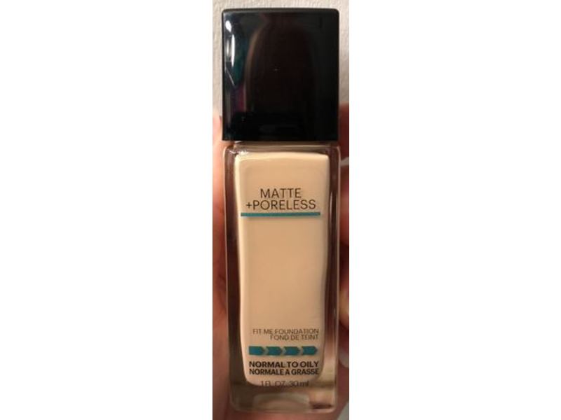 Maybelline New York Fit Me Matte + Poreless Foundation, 105 Fair Ivory, 1 fl oz/30 mL