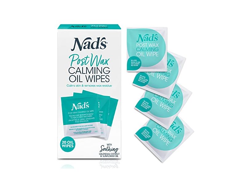 Nad's Post Wax Calming Oil Wipes, 20 Count