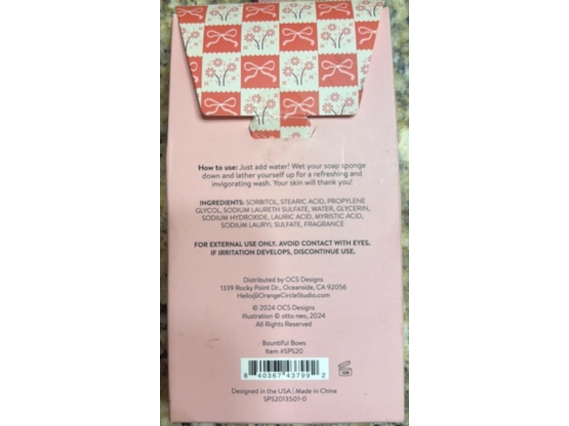 Studio Oh Soap Sponge, Flower Fields, 3.8 fl oz/110 g