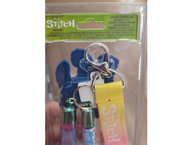 Disney Lip Gloss Keychain, Stitch, Set Of 2