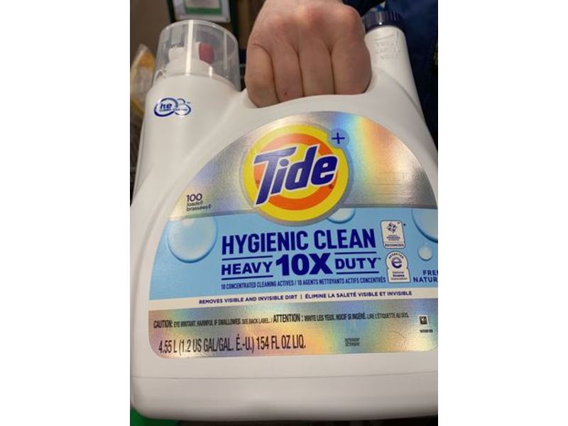 Tide+ Hygienic Clean Liquid Laundry Detergent, 100 Loads, 154 fl oz/4.55 L