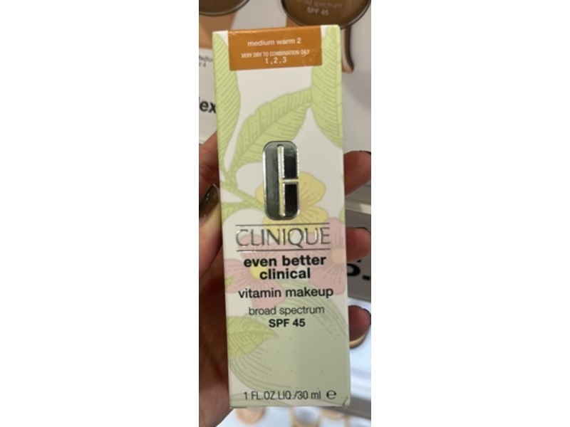 Clinique Even Better Clinical Vitamin Makeup, SPF 45, Medium Warm 2, 1 fl oz/30 mL