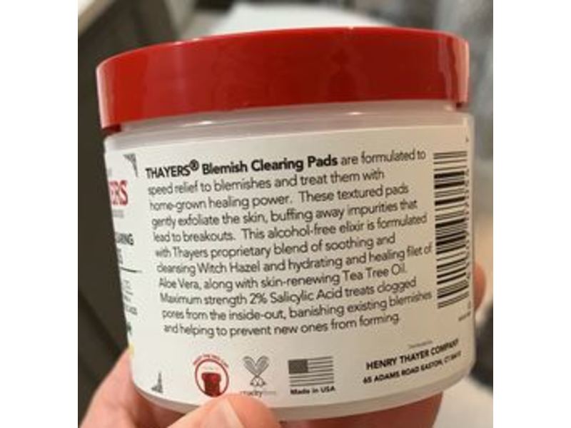 Thayers Blemish Clearing Exfoliating Pads, Witch Hazel & Lemon, 60 Count