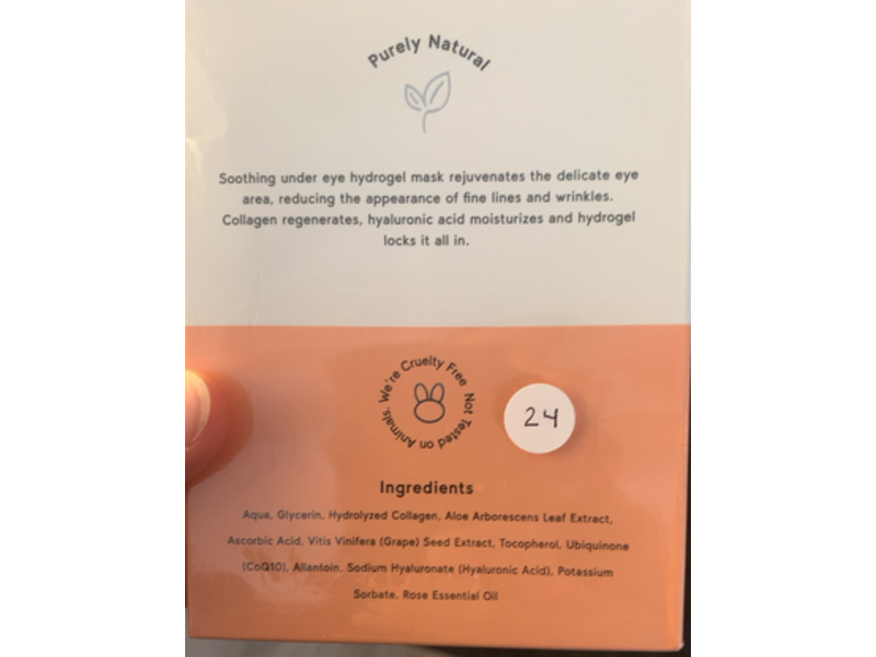 Pure Sol. Bright Eyes Hydrogel Eye Mask, Collagen + Hyaluronic Acid, 8 g