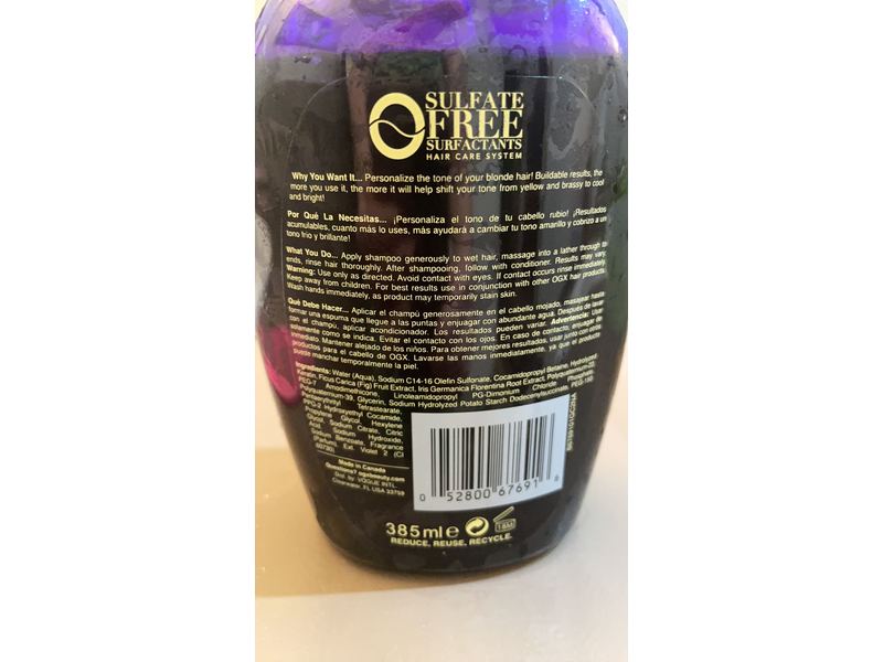 Ogx Blonde Enhanced + Purple Toning Shampoo, 13 fl oz/385 mL