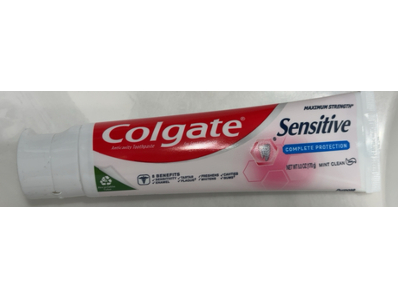Colgate Maximum Strength Sensitive Complete Protection Anticavity Toothpaste, Mint Clean, 6.0 oz/170 g