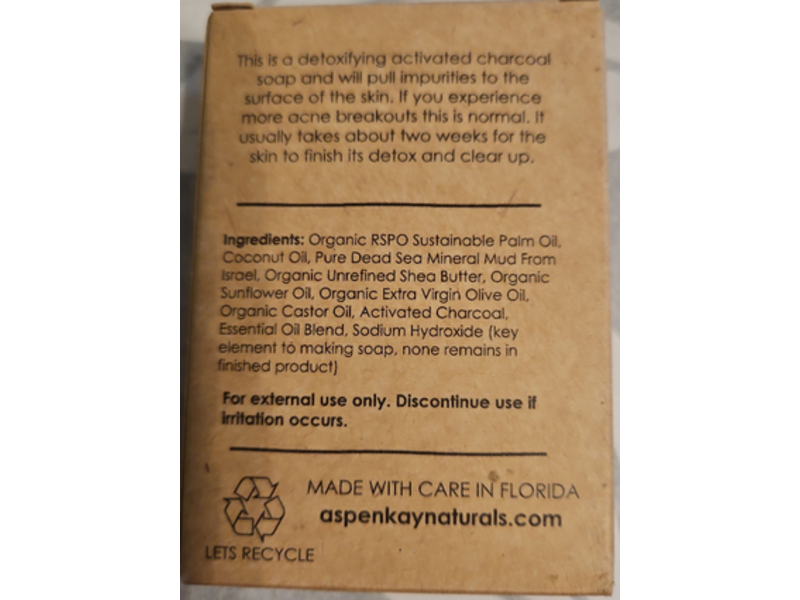 Aspen Kay Natural Dead Sea Mud & Charcoal Bar Soap, 4.5 oz