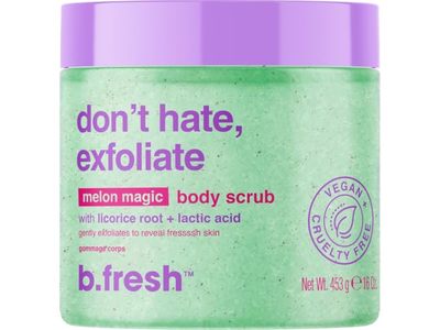 B.Fresh Don't Hate Exfoliate Body Scrub, Melon Magic, 16 fl oz/453 g