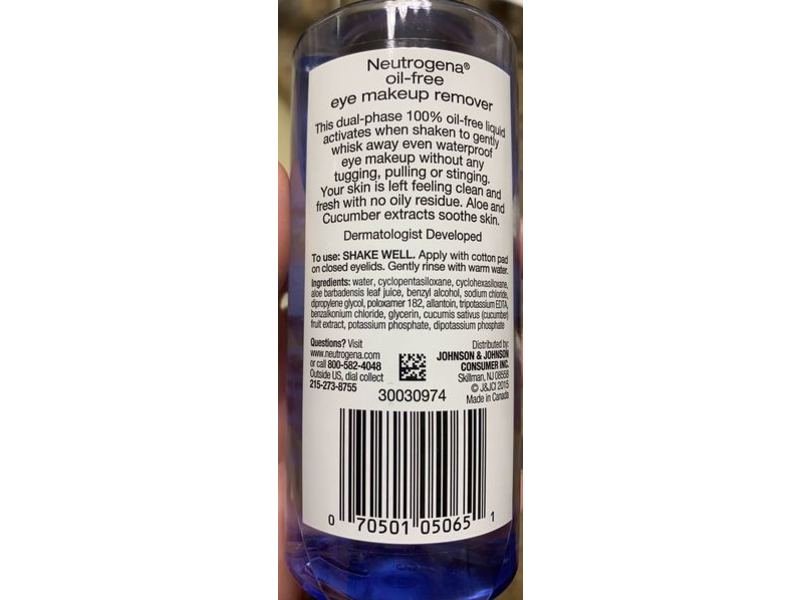 Neutrogena Oil Free Eye Makeup Remover, 5.5 fl oz/162 mL