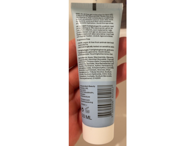 Indy Beauty Clarifying Gel Moisturizer, Niacinamide & Vitamin C, 50 mL