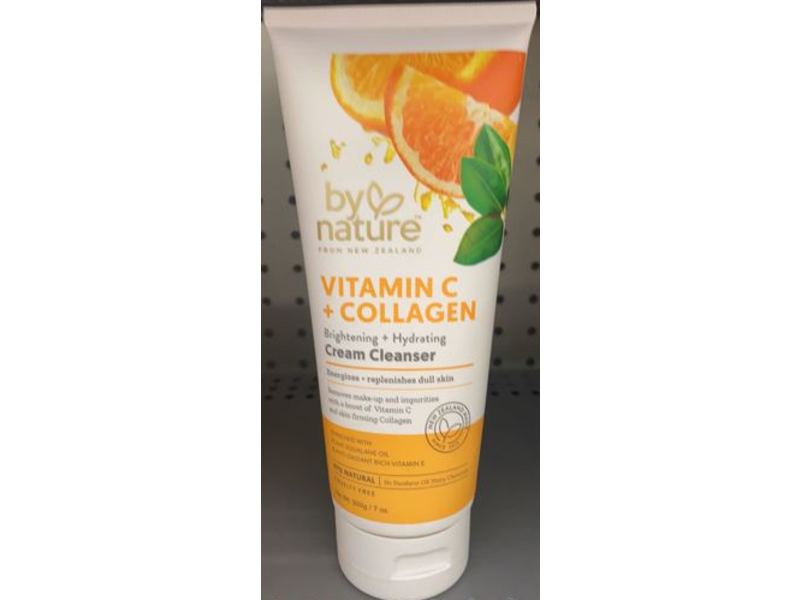 By Nature Brightening + Hydrating Cream Cleanser, Vitamin C + Collagen, 7 oz/200 g
