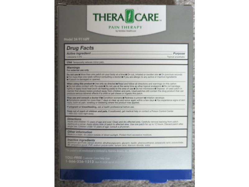 Thera Care Maximum Strength Pain Relief Patch, 4% Lidocaine, 6 Count