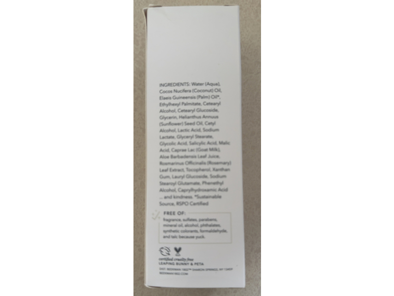 Beekman 1802 Pure Goat Milk Foot Balm, Goat Milk + Ahas & Bhas, 3.55 fl oz/105 mL