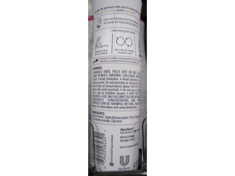 Dove Aluminum Deodorant Spray, Shea Butter