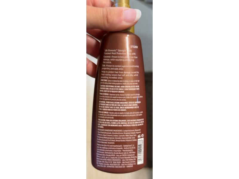 Silk Elements Strength'n Silk Heat Protection Spray, Coconut, 8 fl oz/237 mL