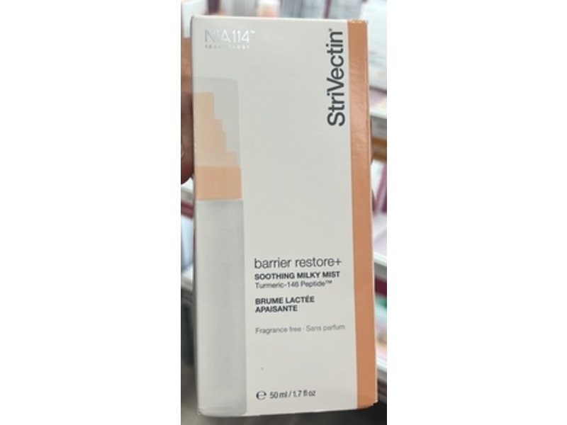 Strivectin Barrier Restore+ Soothing Milky Mist, Turmeric 146 Peptide, Fragrance Free, 1.7 fl pz/50 mL