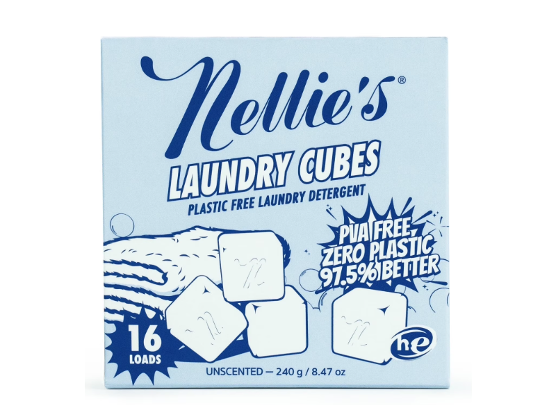 Nellie's Laundry Cubes Laundry Detergent, Unscented, 16 Loads, 8.47 oz/240 g