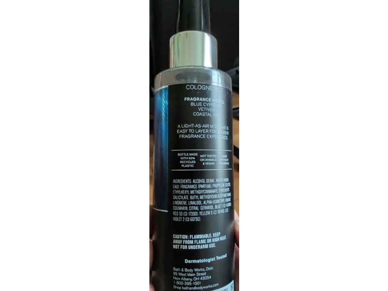 Bath & Body Works Men's Collection Cologne Mist, Ocean, 5 fl oz/147 mL