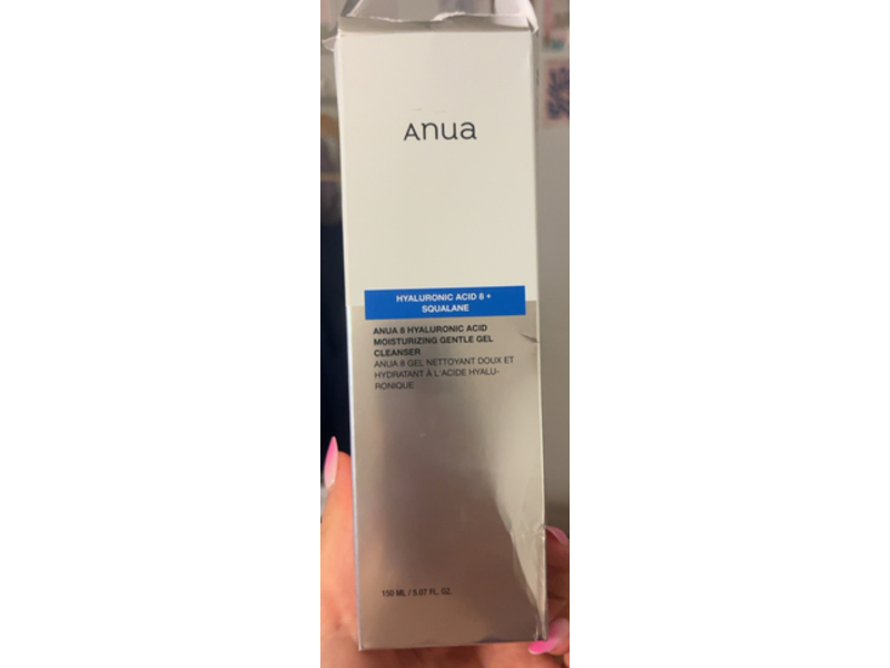 Anua Moisturizing Gentle Gel Cleanser, Hyaluronic Acid 8 + Squalane, 5.07 fl oz/150 mL