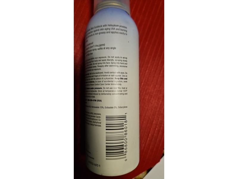 Neutrogena Ultra Sheer Body Mist Sunblock, SPF 85, 5 oz/141 g