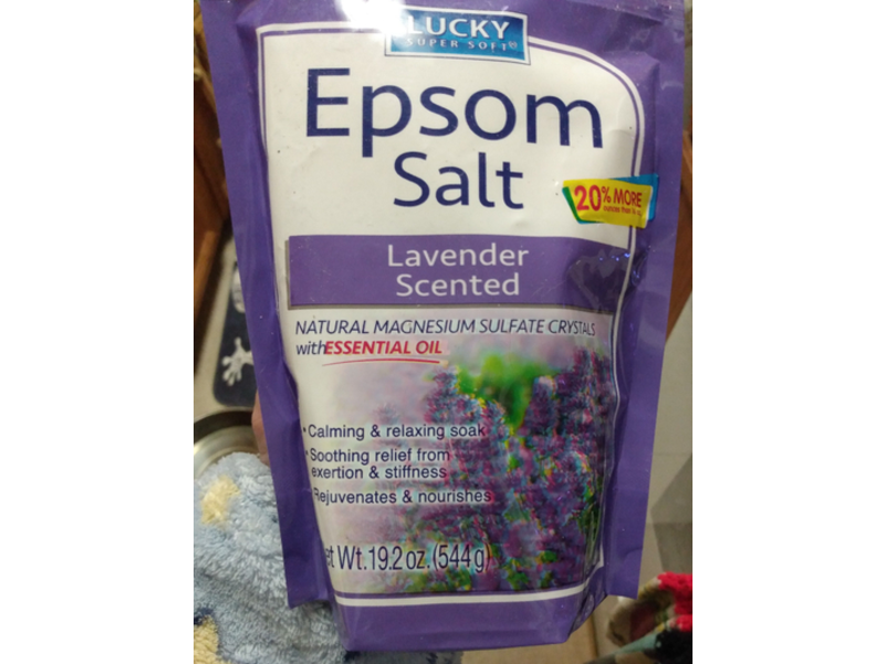 Lucky Super Soft Epsom Salt, Lavender Scented, 19.2 oz/544 g