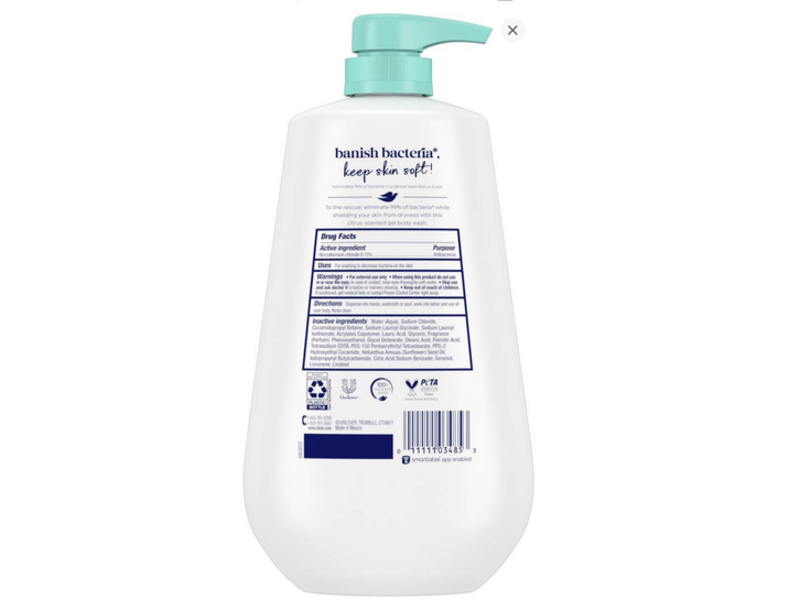 Dove Antibacterial Body Wash, 30.6 fl oz