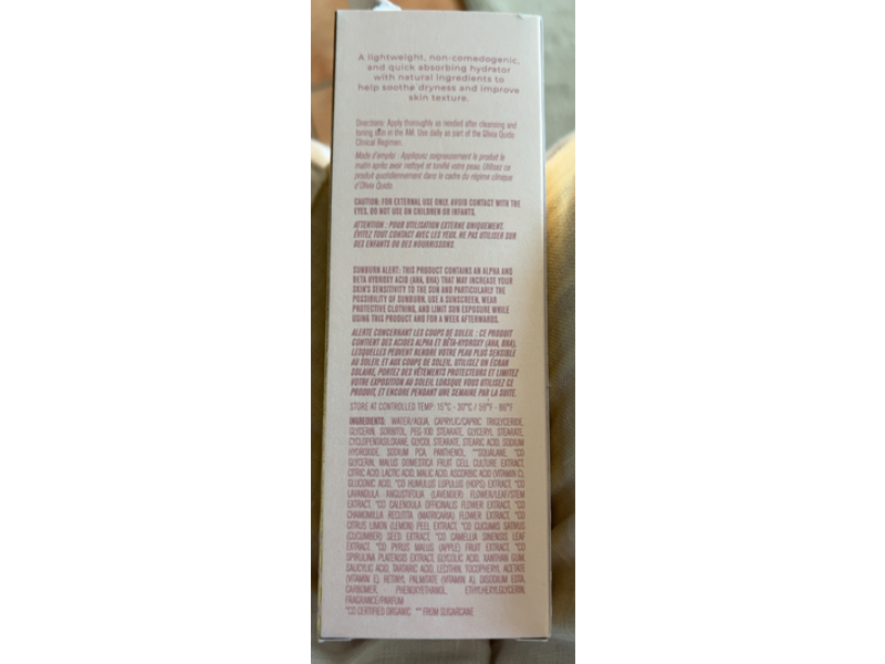 Olivia Quido Active Moisturizer Action Hydraṭante, Organic Extracts, 1.7 fl oz/50 mL