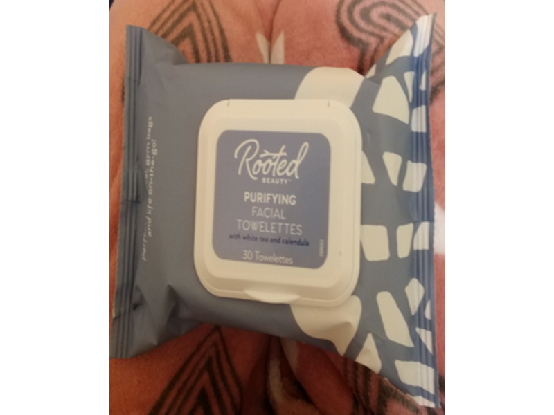 Rooted Beauty Purifying Facial Towelettes, White Tea and Calendula, 30 Count