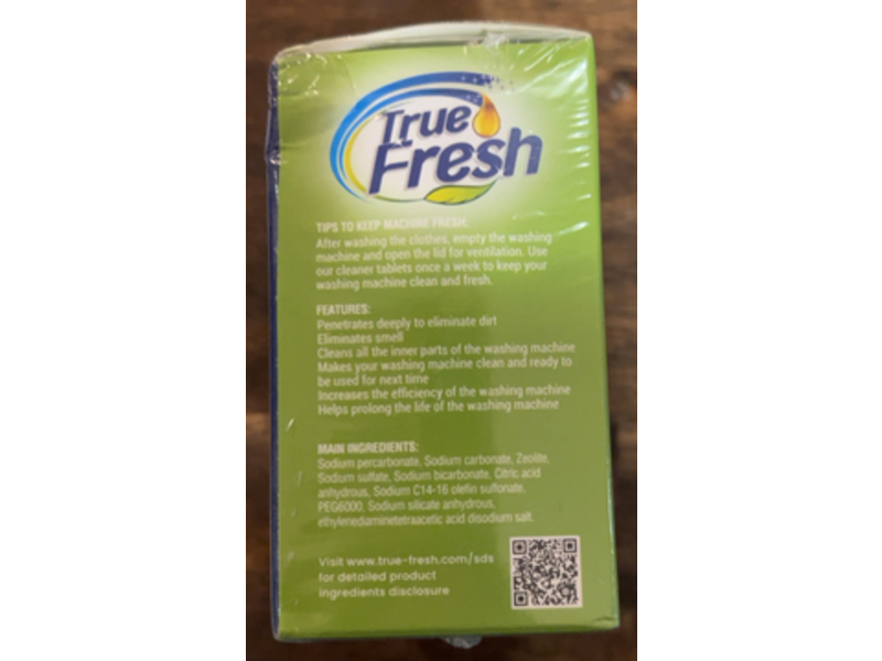 True Fresh Washing Machine Cleaner Tablets, 15 Count, 8.64 oz/240 g