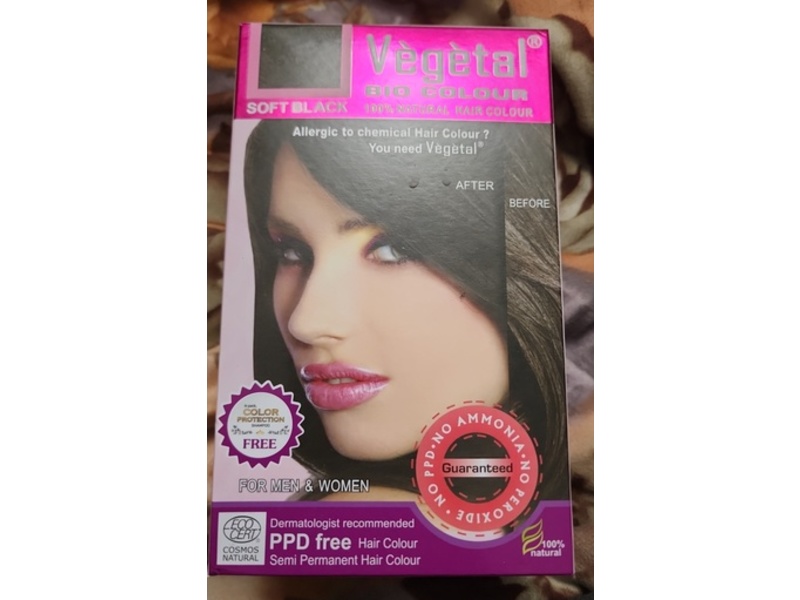 Vegetal Bio Colour Semi Permanent Hair Colour, Soft Black, 5.3 oz/150 g