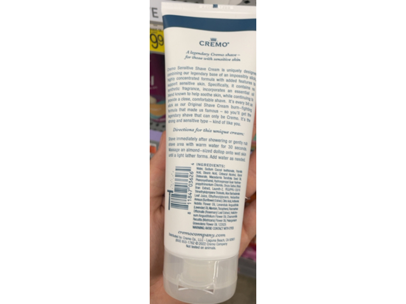 Cremo Concentrated Shave Cream, 6 fl oz/177 mL