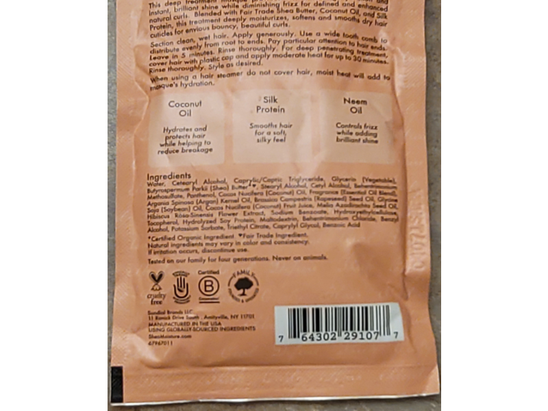 SheaMoisture Curl & Shine Hair Masque, Coconut & Hibiscus, 2 oz/57 g