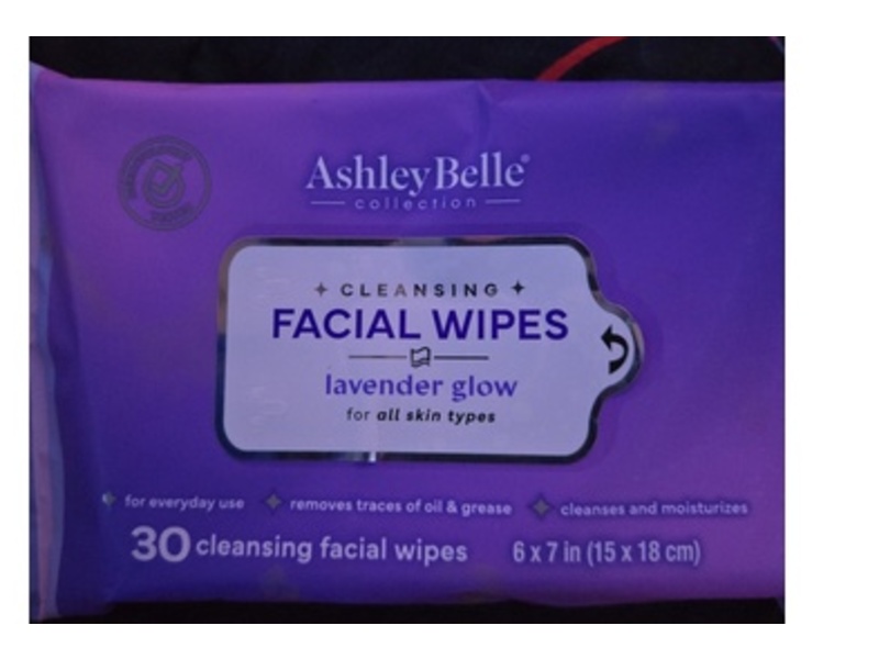 Ashley Belle Collection Cleansing Facial Wipes, Lavender Glow, 30 Count