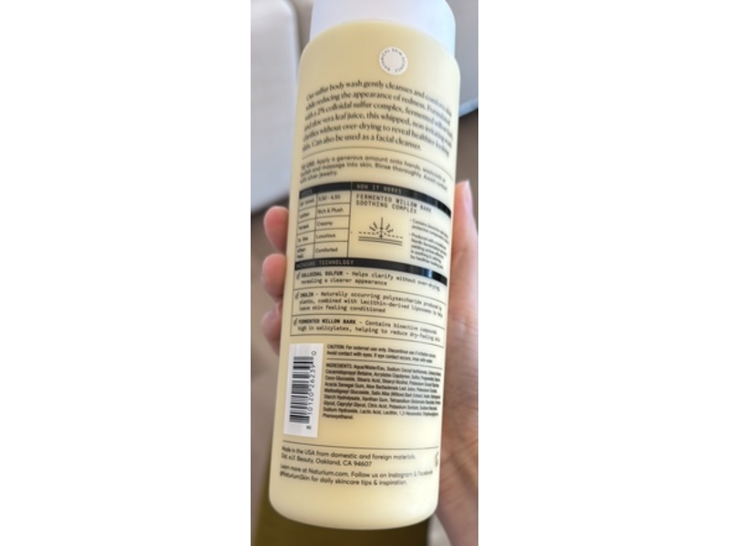 Naturium The Revealer Sulfur Body Wash, 16.9 fl oz/500 mL
