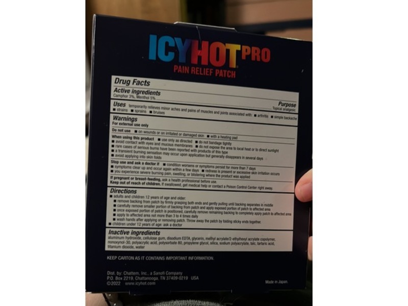 Icy Hot Pro Pain Relief Patch, 5 Count