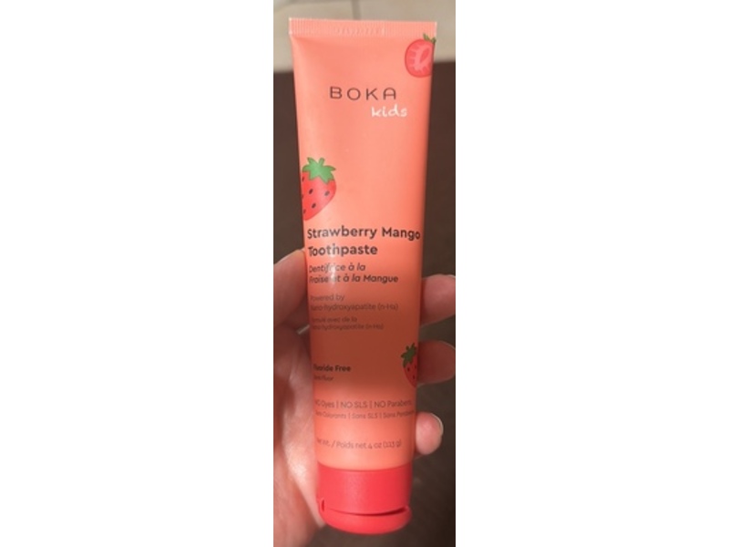 Boka Kids Fluoride Free Toothpaste, Strawberry Mango Flavor, 4 oz/113 g