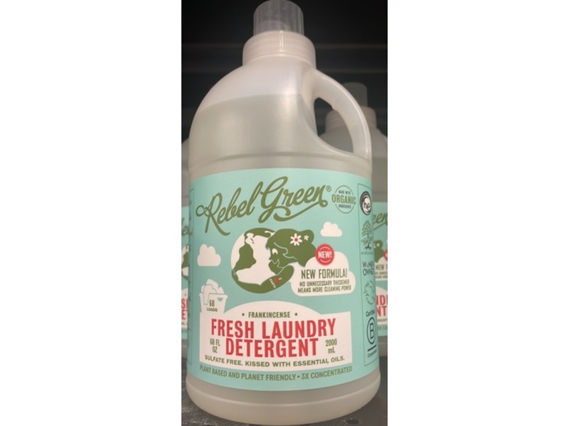 Rebel Green Fresh Laundry Detergent, Frankincense, 68 Loads, 68 fl oz/2000 mL
