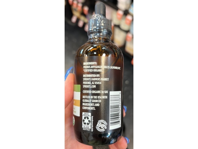 Real Root By Sprouts Organic Almond Oil, 4 fl oz/120 mL