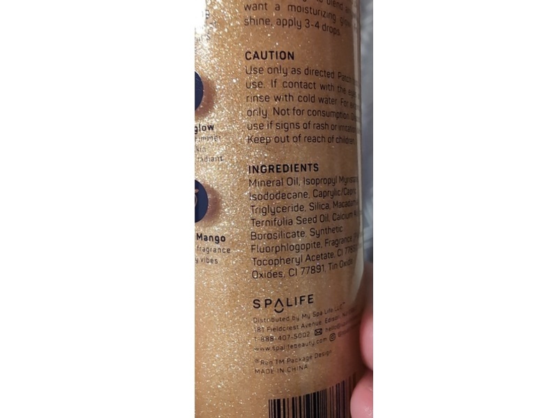 SpaLife Glow Multi-Purpose Dry Oil, Tropical Mango, 3.4 fl oz/100 mL