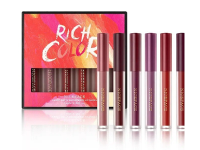 Rich Color Velvet Lip Gloss, Niceface, 0.041 fl oz/1.6 g, 6 Count