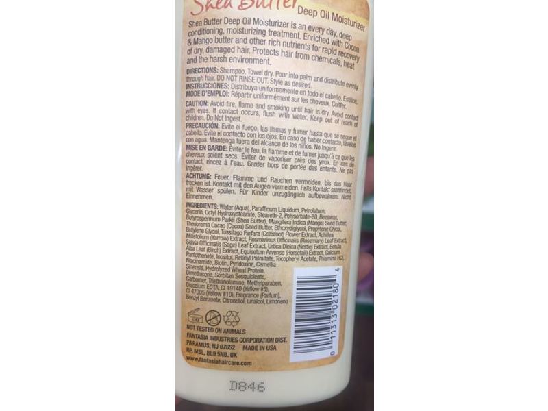 Fantasia IC Deep Oil Moisturizer, Shea Butter, Cocoa & Mango Butter, 12 fl oz/355 mL