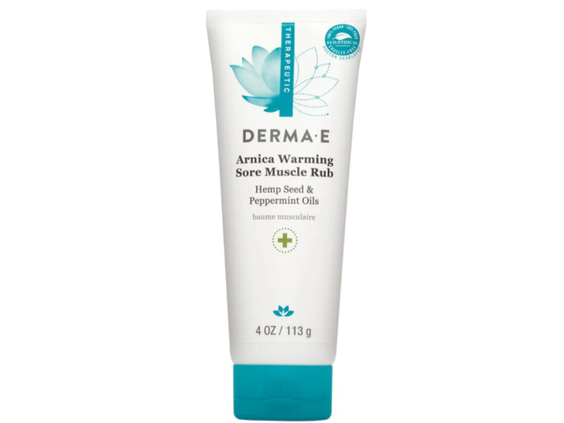 Derma-E Arnica Warming Sore Muscle Rub, Hemp Seed Peppermint Oils, 4 oz/113 g