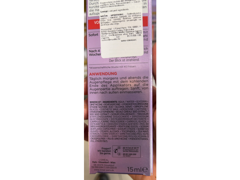 L'Oreal Paris Revitalift Filler Eye Cream, 15 mL