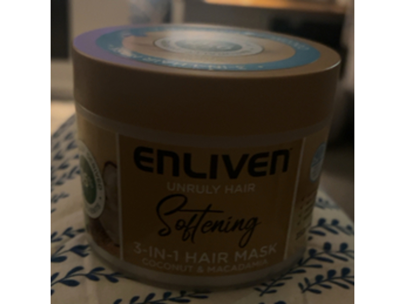 Enliven Softening 3 In 1 Hair Mask, Coconut & Macadamia, 350 mL