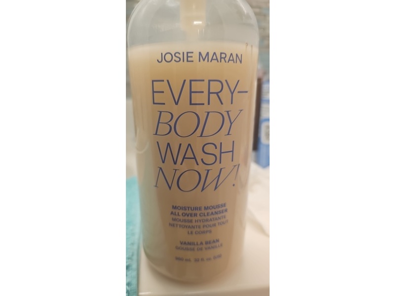 Josie Maran Every Body Wash Now Moisture Mousse, Vanilla Bean, 32 fl oz/960 mL